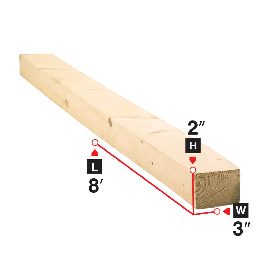 2 in. x 3 in. x 8 ft. Spruce Lumber