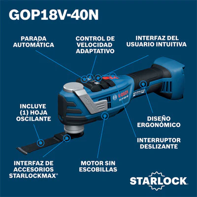 Bosch GOP18V-40N Starlock Max Oscillating Multi-Tool (Tool only) - Image 10