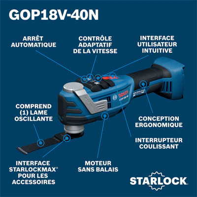 Bosch GOP18V-40N Starlock Max Oscillating Multi-Tool (Tool only) - Image 16