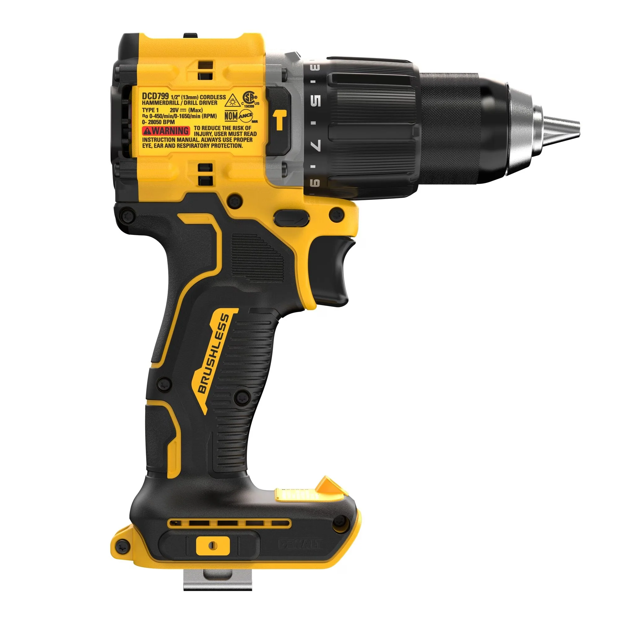 DEWALT DCD799B ATOMIC 20V MAX* 1/2 in. Hammer Drill (Tool Only) - Image 3