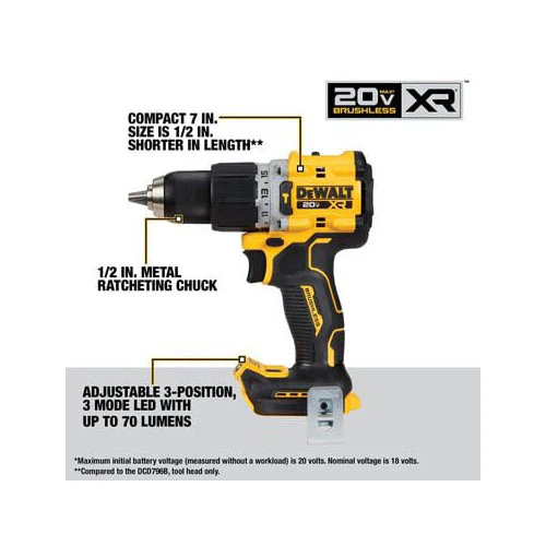 DeWalt DCK2050M2 1825 in/lb Brushless Hammer Drill/Driver Combo Kit - Image 3