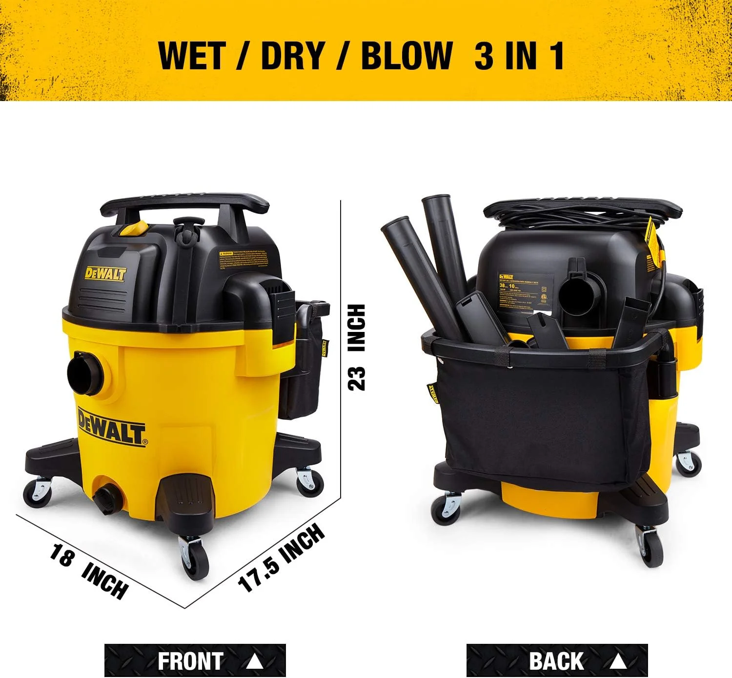 DeWalt DXV10P-QT 10-Gallon 5.5 HP Wet/Dry Vacuum - Image 4