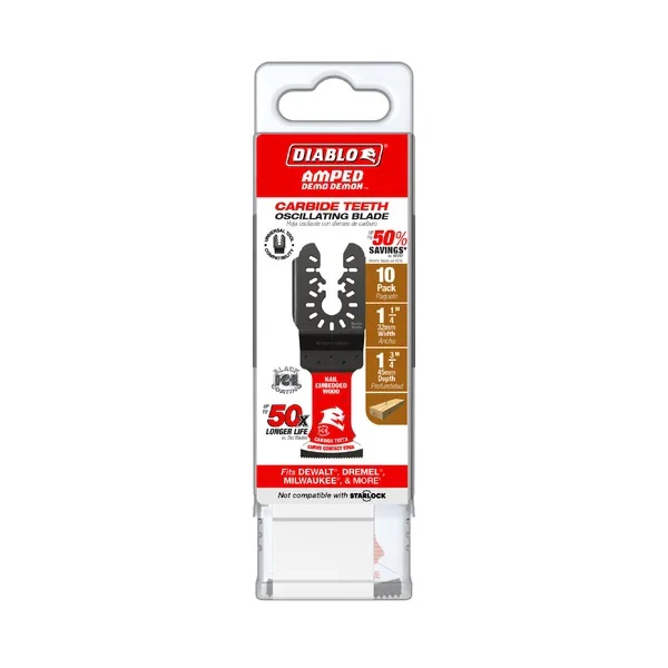Diablo DOU125CW10 1-1/4 Inches Universal Carbide Teeth Oscillating Blades for Nail-Embedded Wood (10-Pack) - Image 2