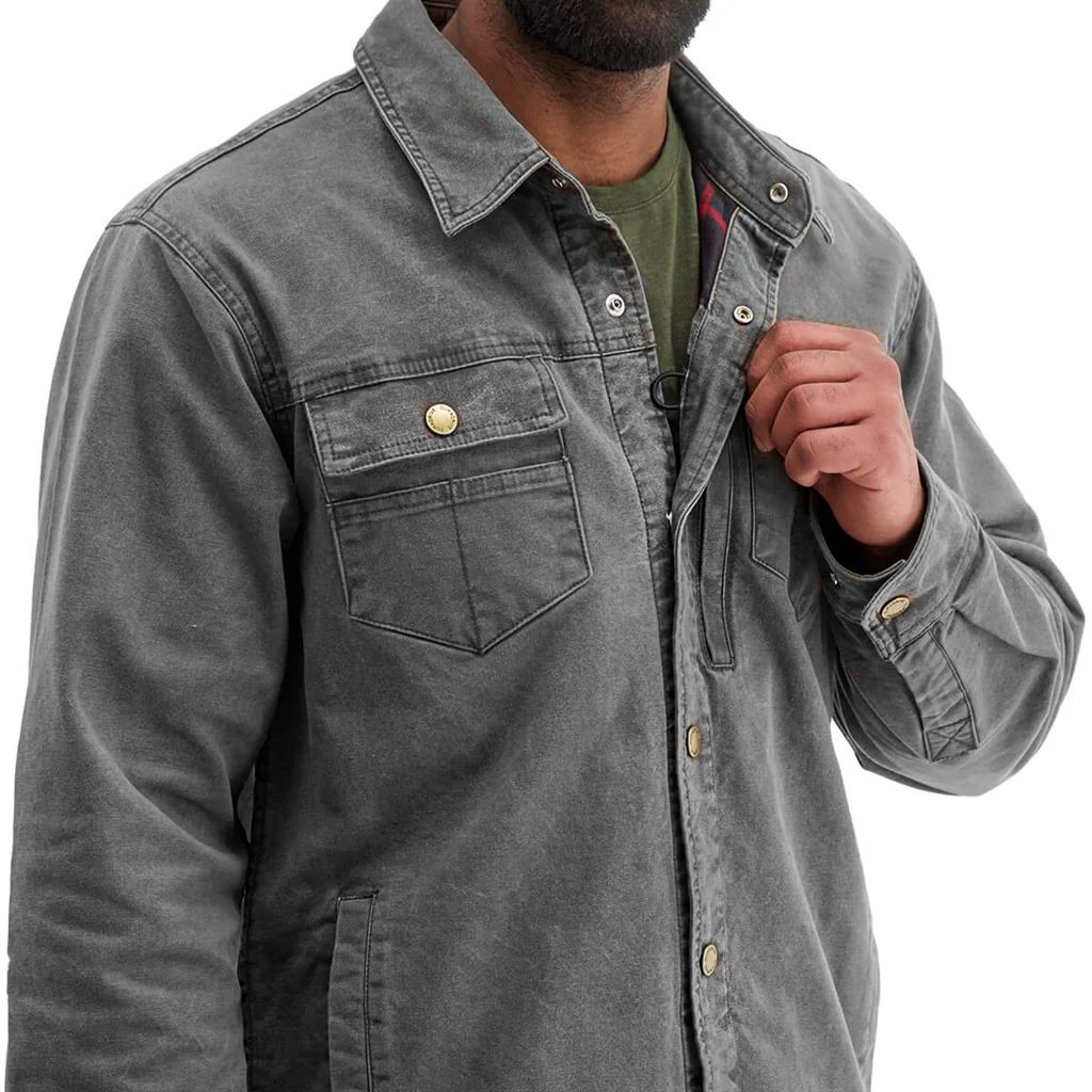 DURADRIVE 28903 SONI VINTAGE LINED COTTON DUCK SHIRT/ JACKET GREY - Image 4