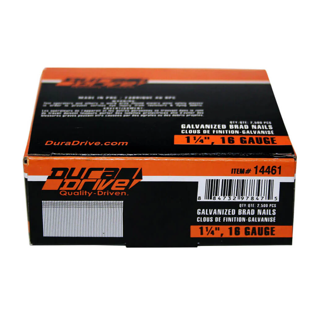 DuraDrive 1-1/4 in 16 Gauge Galvanized Finish Nails - 2500 Brads/Pack - Image 2