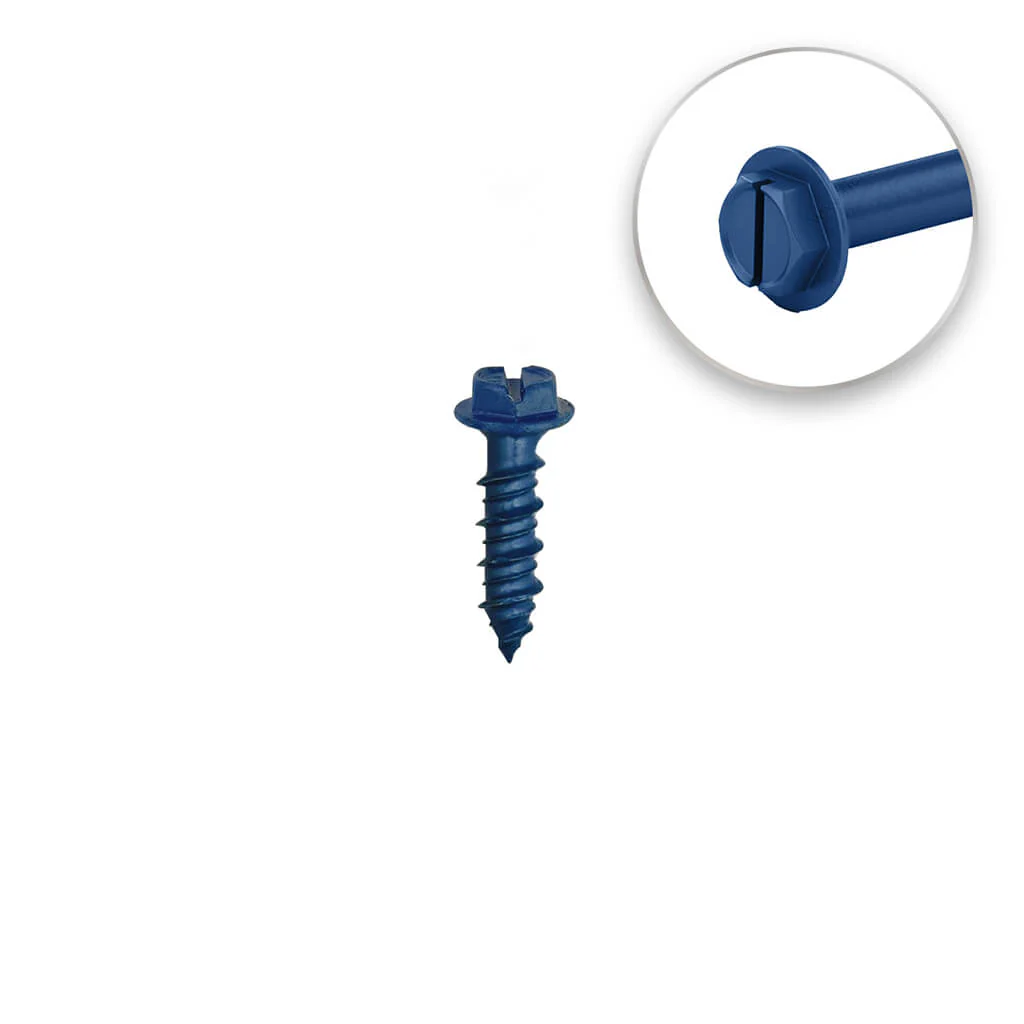 DuraDrive 1/4 in. x 1-3/4 in. Hex Head Slot Drive Concrete Screws (100-Pack)