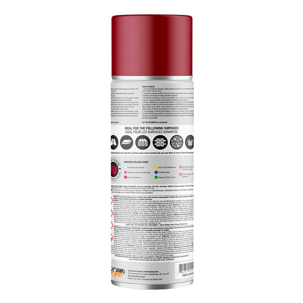 DuraDrive 16 oz. Red Inverted Marking Spray Paint - Image 2