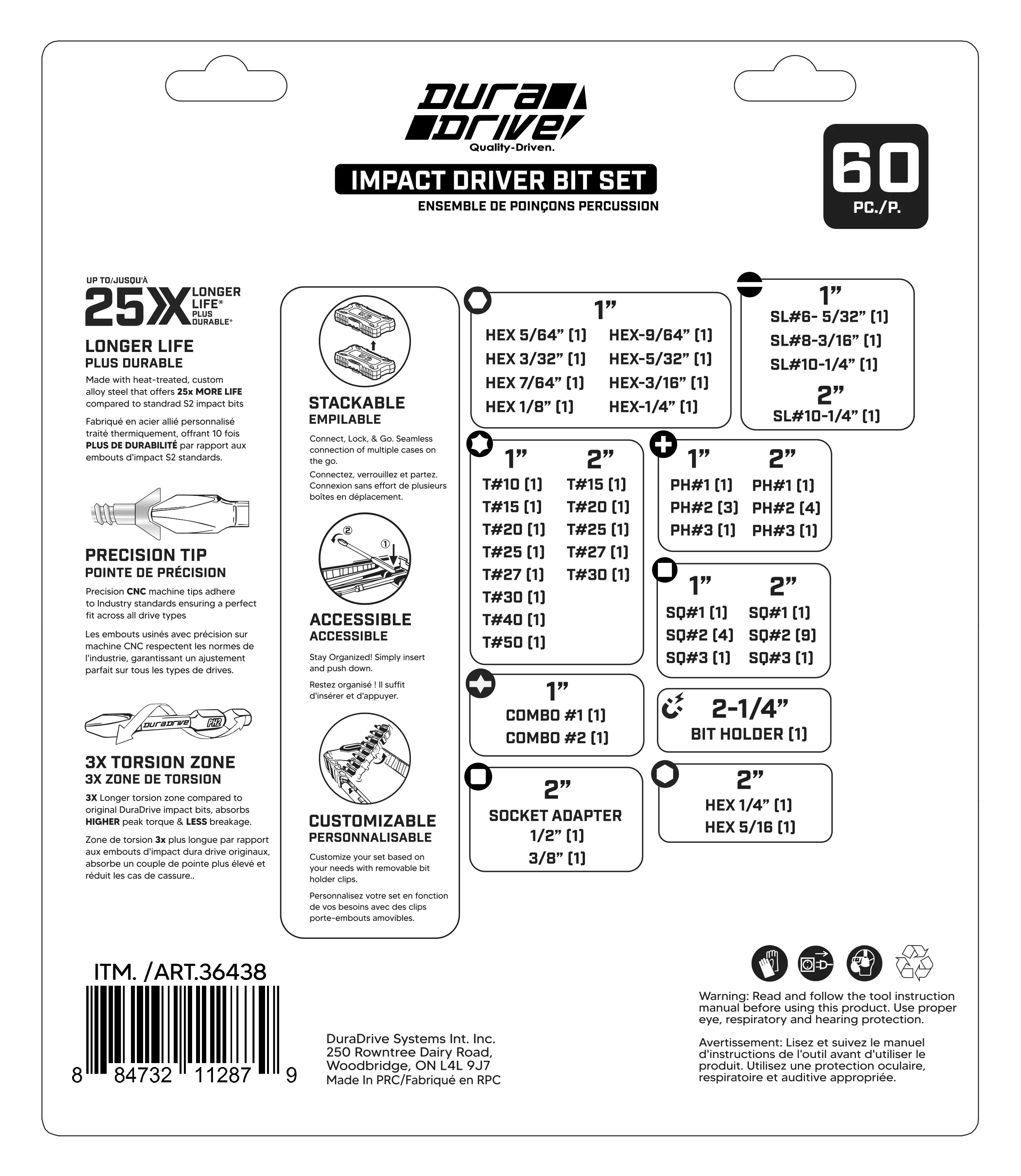 DuraDrive 2.0 Impact Driver Bit Set (60-Pieces) - Image 2