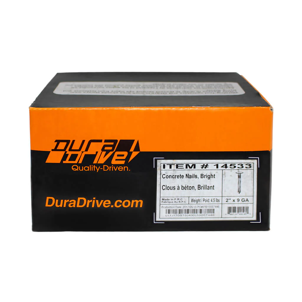 DuraDrive 2 in 9 Gauge Bright Concrete Nails - 4.5 lb/Box - Image 3