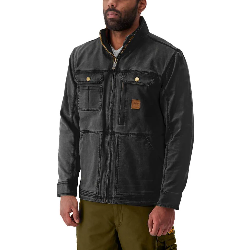 FINAL SALE-DURADRIVE SONI VINTAGE LINED DUCK JACKET BLACK - Image 2