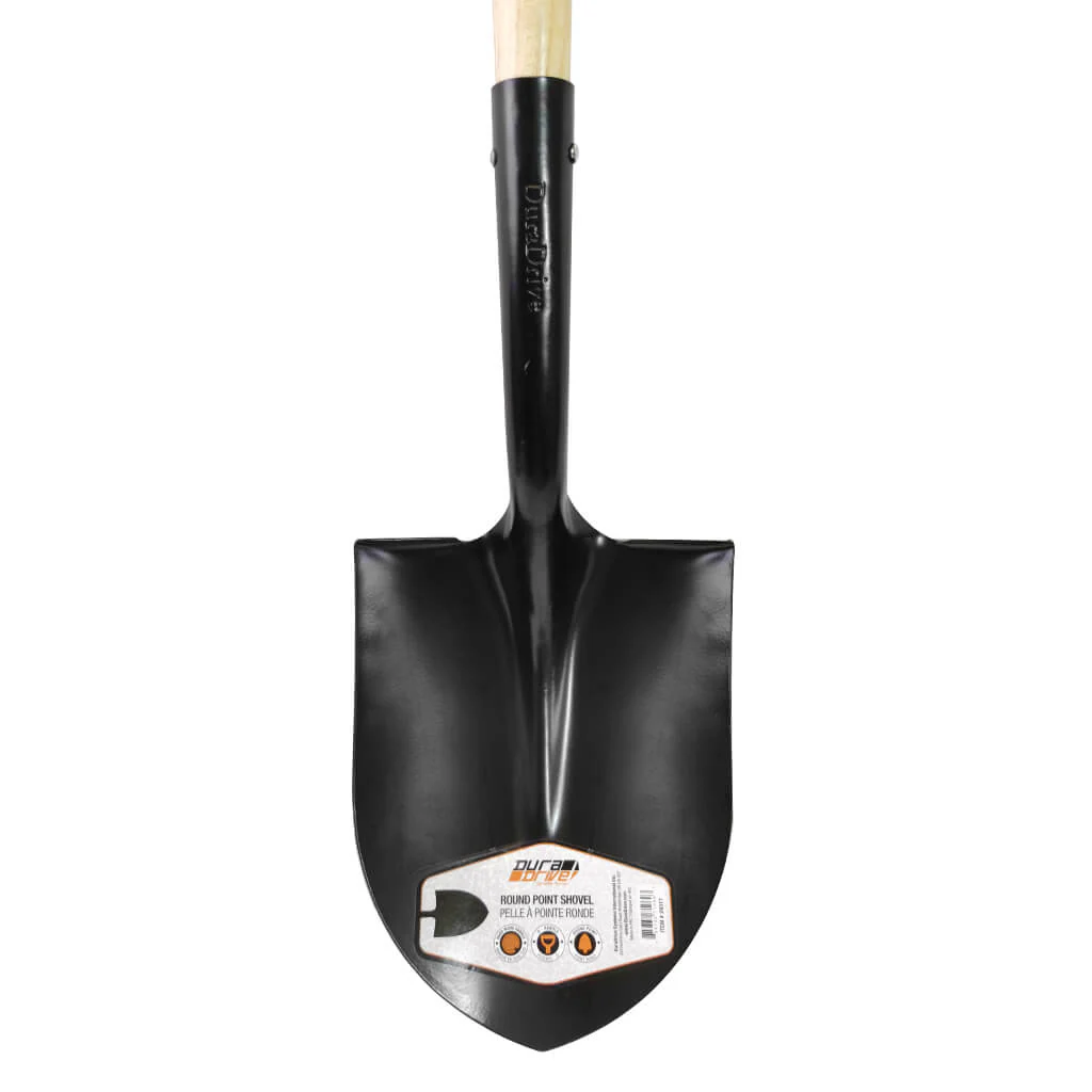DuraDrive 8.5" Carbon Steel Powder Coated Round Point Digging Shovel - Image 2