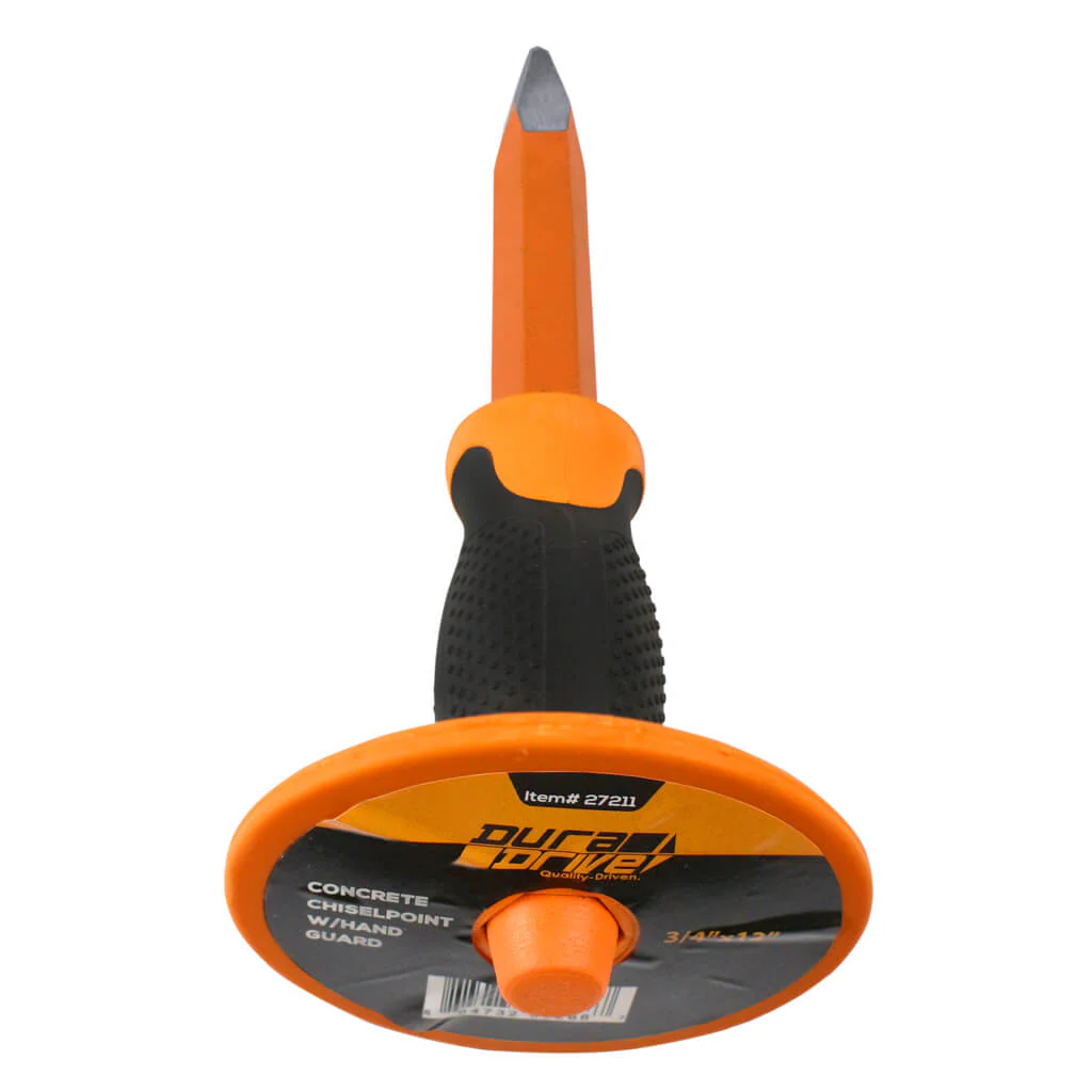 DuraDrive 3/4 in. x 12 in. Concrete Point Chisel With Hand Guard - Image 2