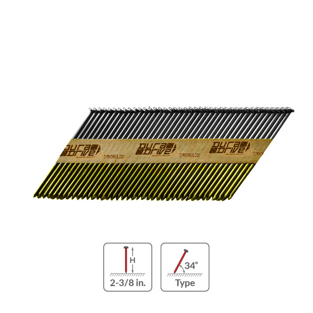 DuraDrive 2-3/8 in. x 0.113 in. 34-Degree Smooth Shank Paper Strip Nails (5,000-Box)