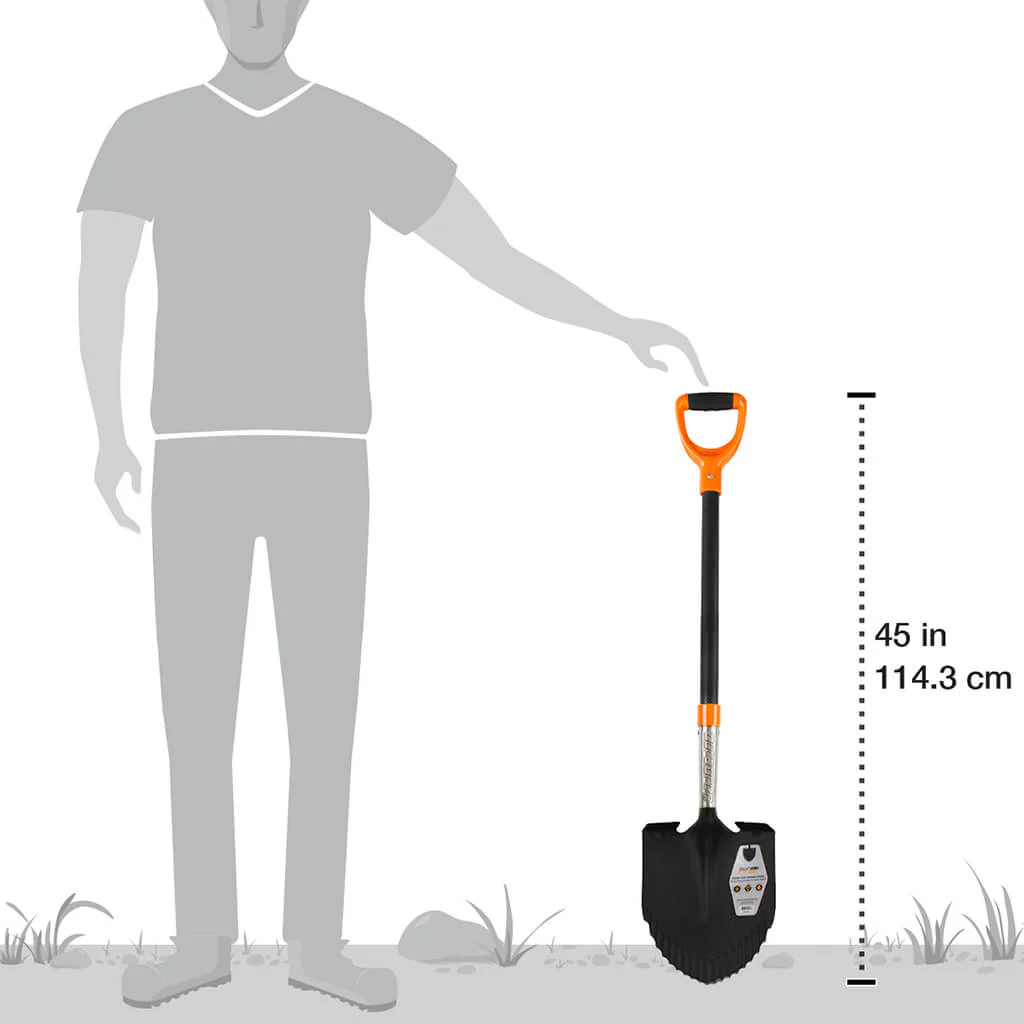 DuraDrive 45" Fiberglass D-Handle Round Point Carving Shovel - Image 4