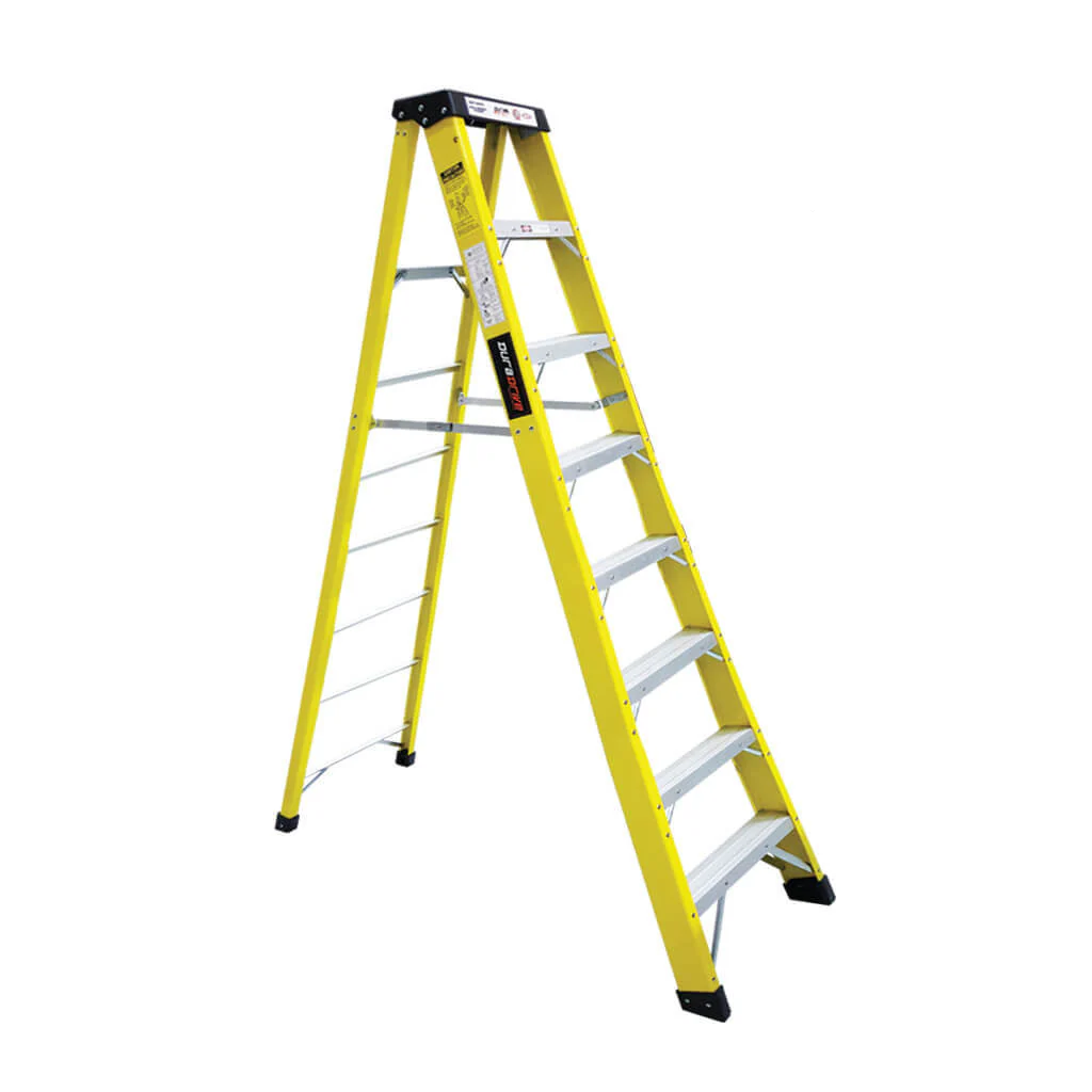 DuraDrive 8' Fiberglass Step Ladder, 300 Lbs. Grade 1A