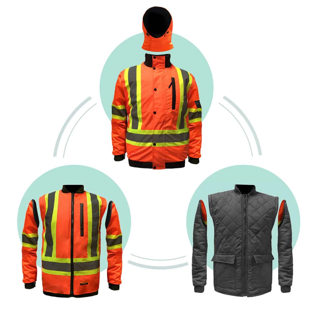 DuraDrive Basic 6-in-1 Yellow Hi-Vis Insulated Safety Traffic Winter Jacket - Image 11