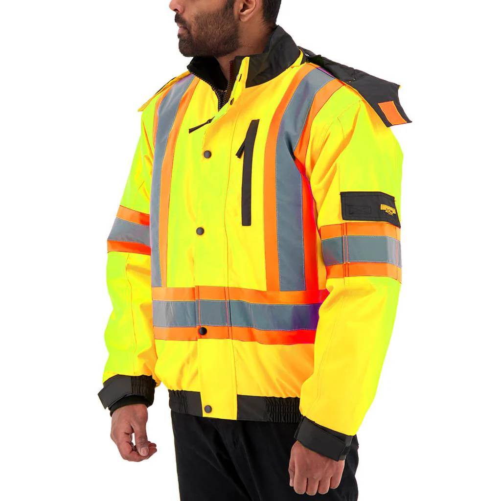 DuraDrive Basic 6-in-1 Yellow Hi-Vis Insulated Safety Traffic Winter Jacket - Image 2