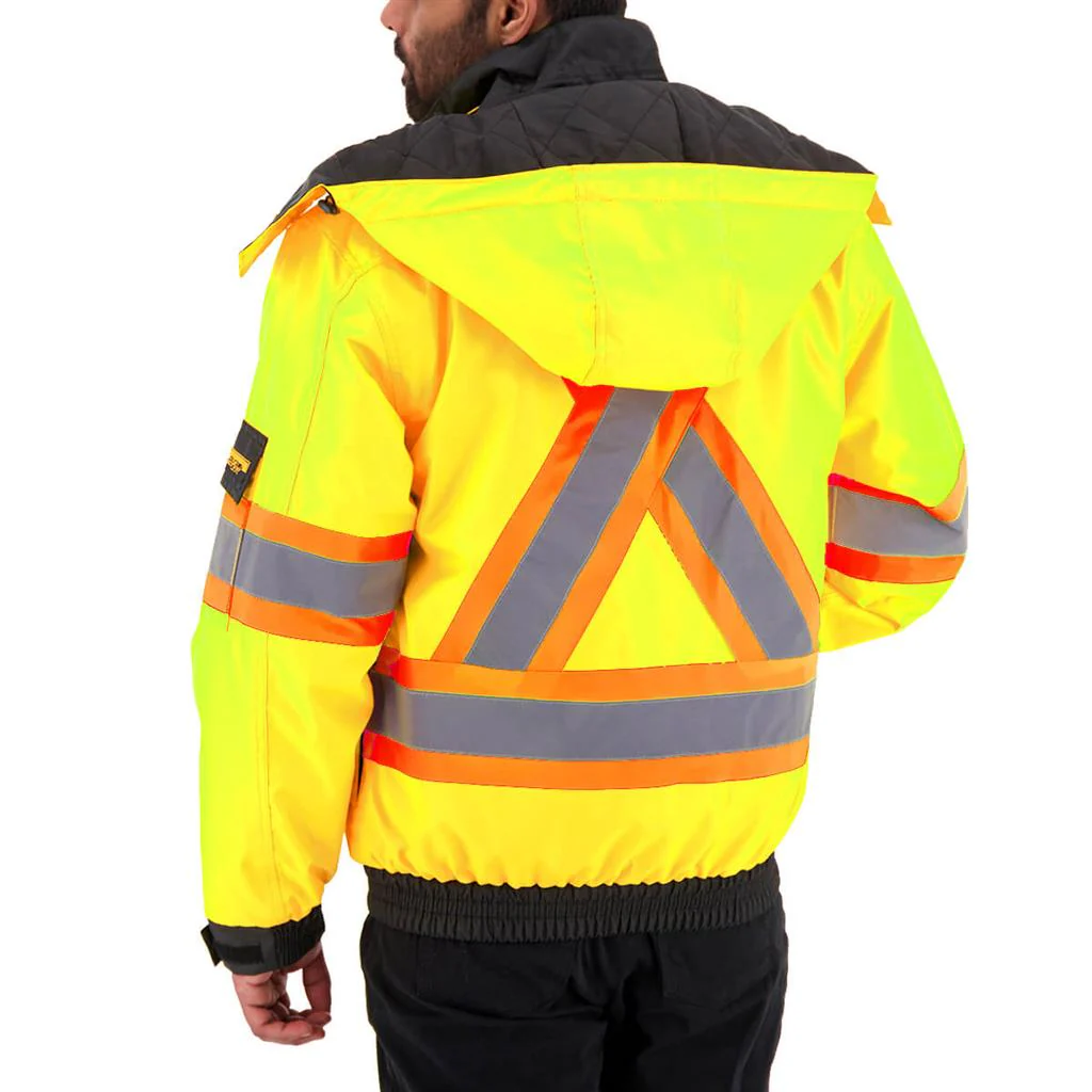 DuraDrive Basic 6-in-1 Yellow Hi-Vis Insulated Safety Traffic Winter Jacket - Image 3