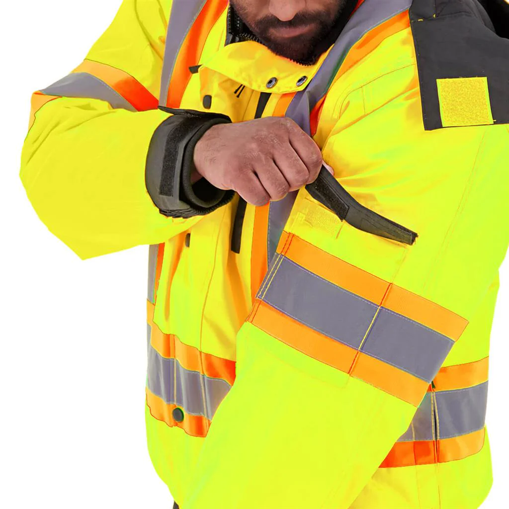 DuraDrive Basic 6-in-1 Yellow Hi-Vis Insulated Safety Traffic Winter Jacket - Image 5