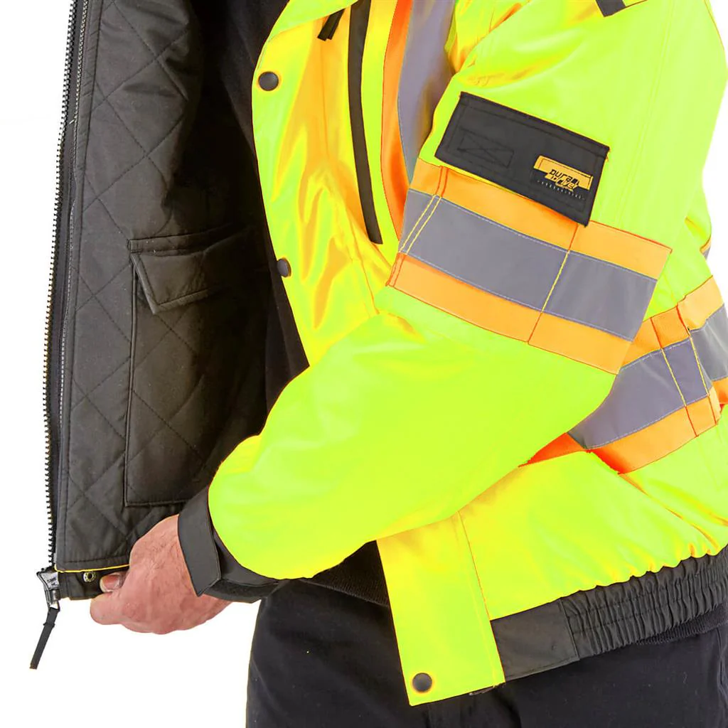 DuraDrive Basic 6-in-1 Yellow Hi-Vis Insulated Safety Traffic Winter Jacket - Image 8