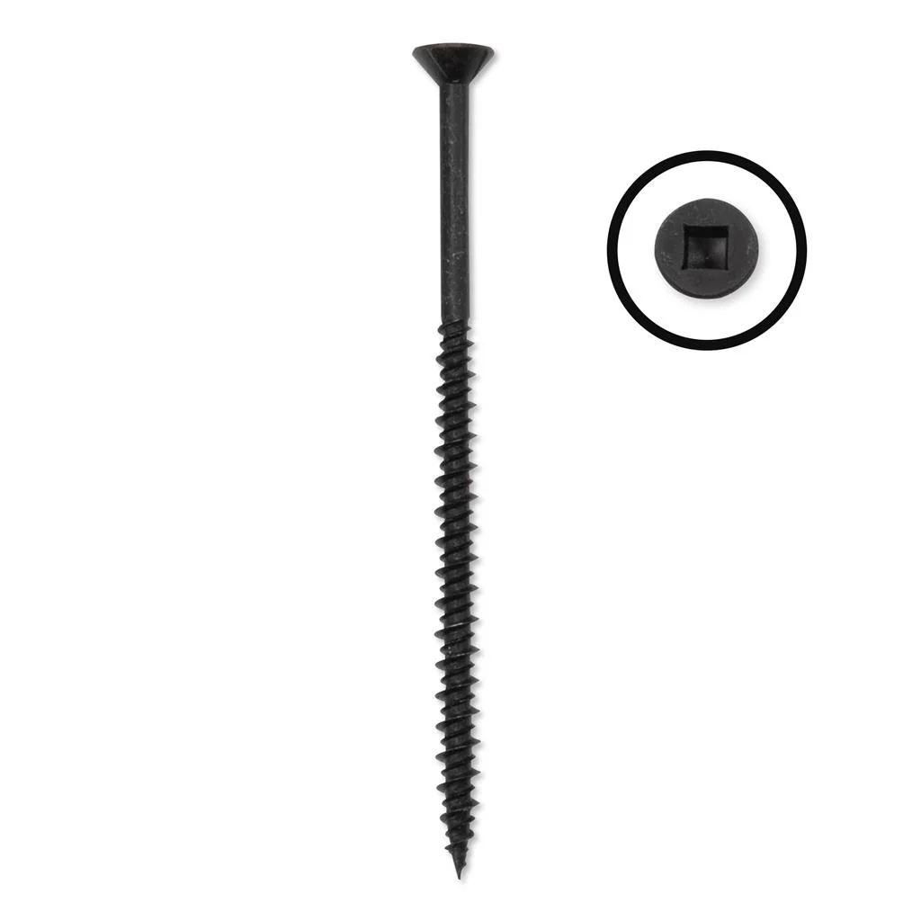 DuraDrive #8 x 3 in. Flooring Screws, Black, Flat Head, Square (1,500 Per Box)
