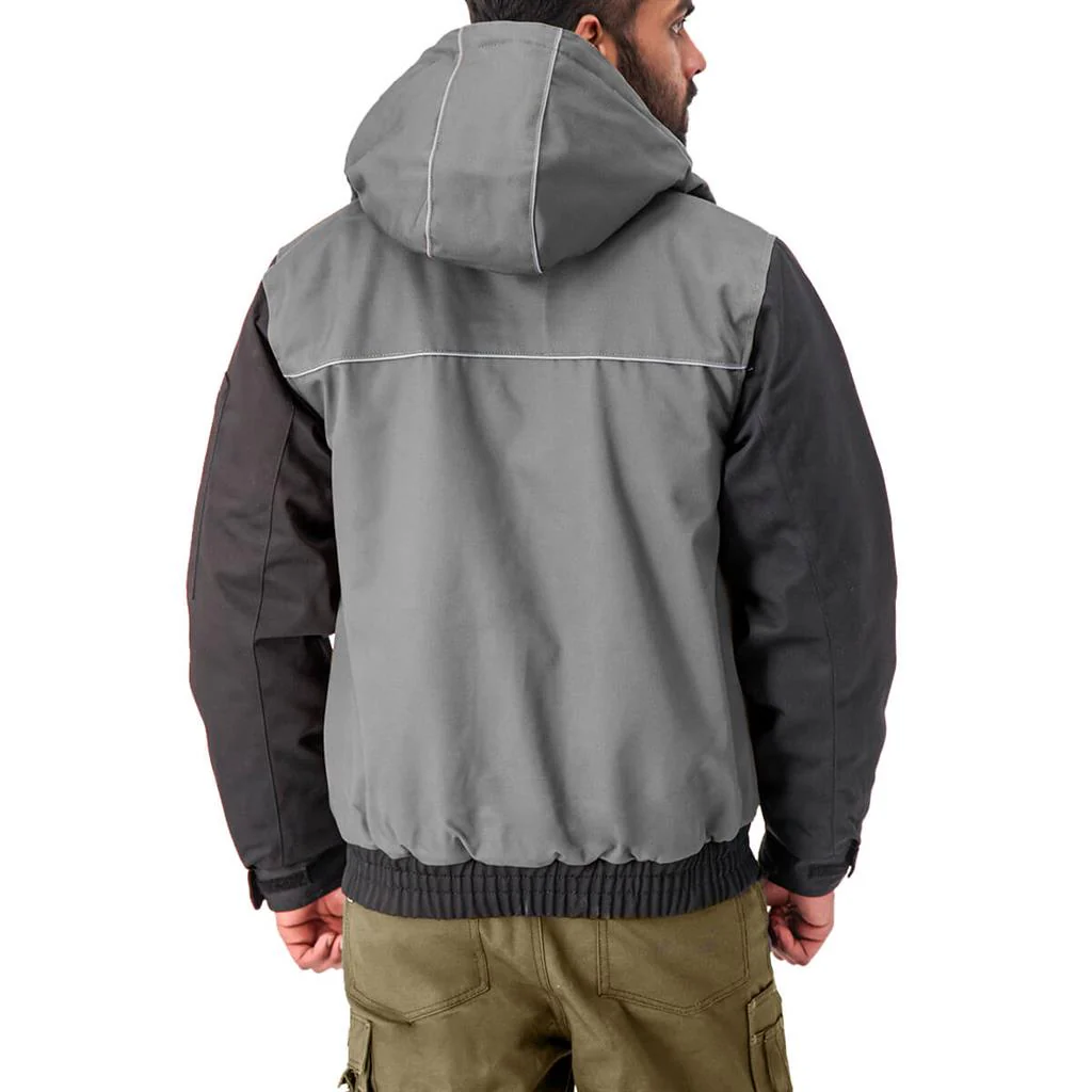DuraDrive Tradesman Two Tone Hooded Jacket Grey - Image 3