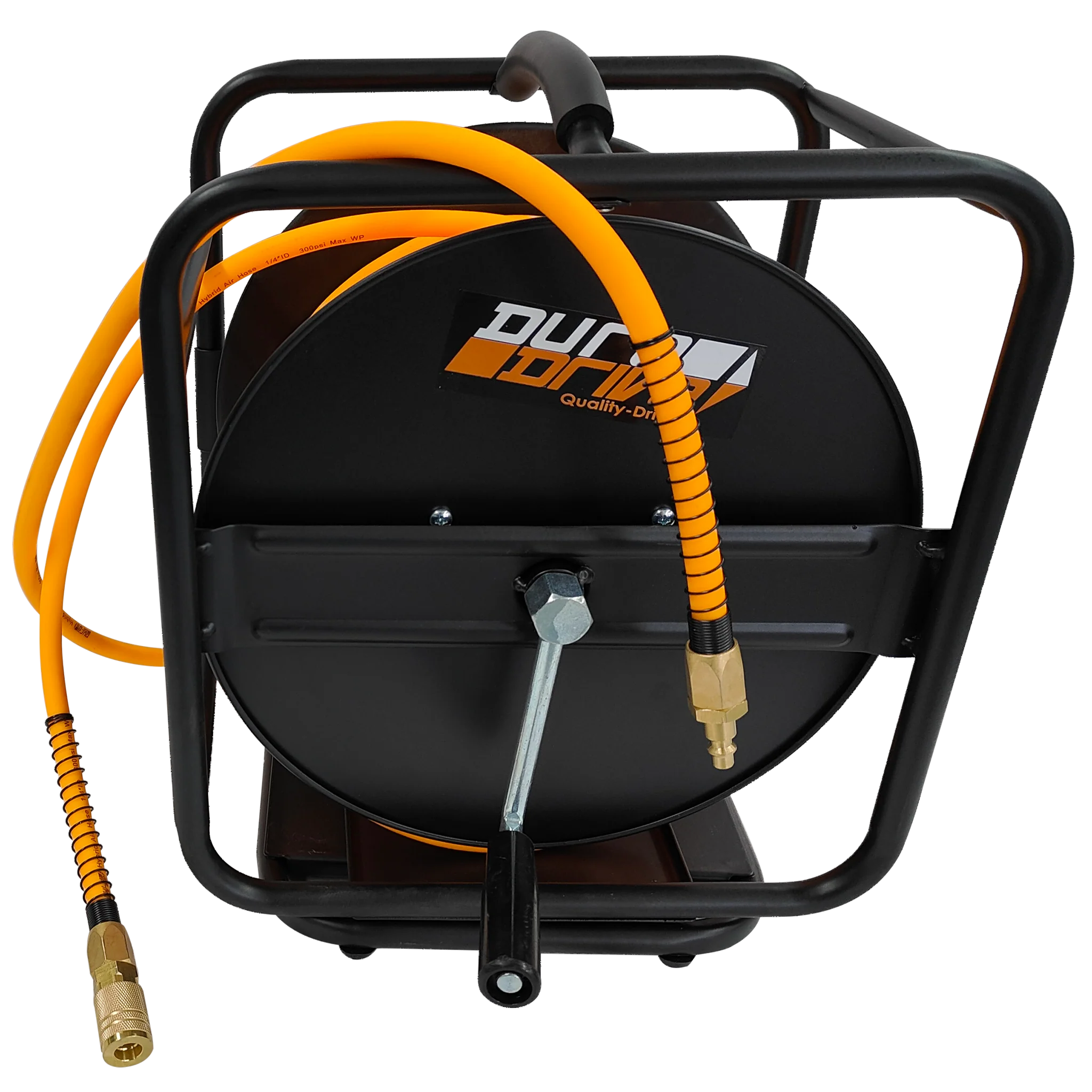 DuraDrive Multi Purpose Manual Hose Reel with 1/4 in. x 100 ft. Hybrid Polymer Air Hose