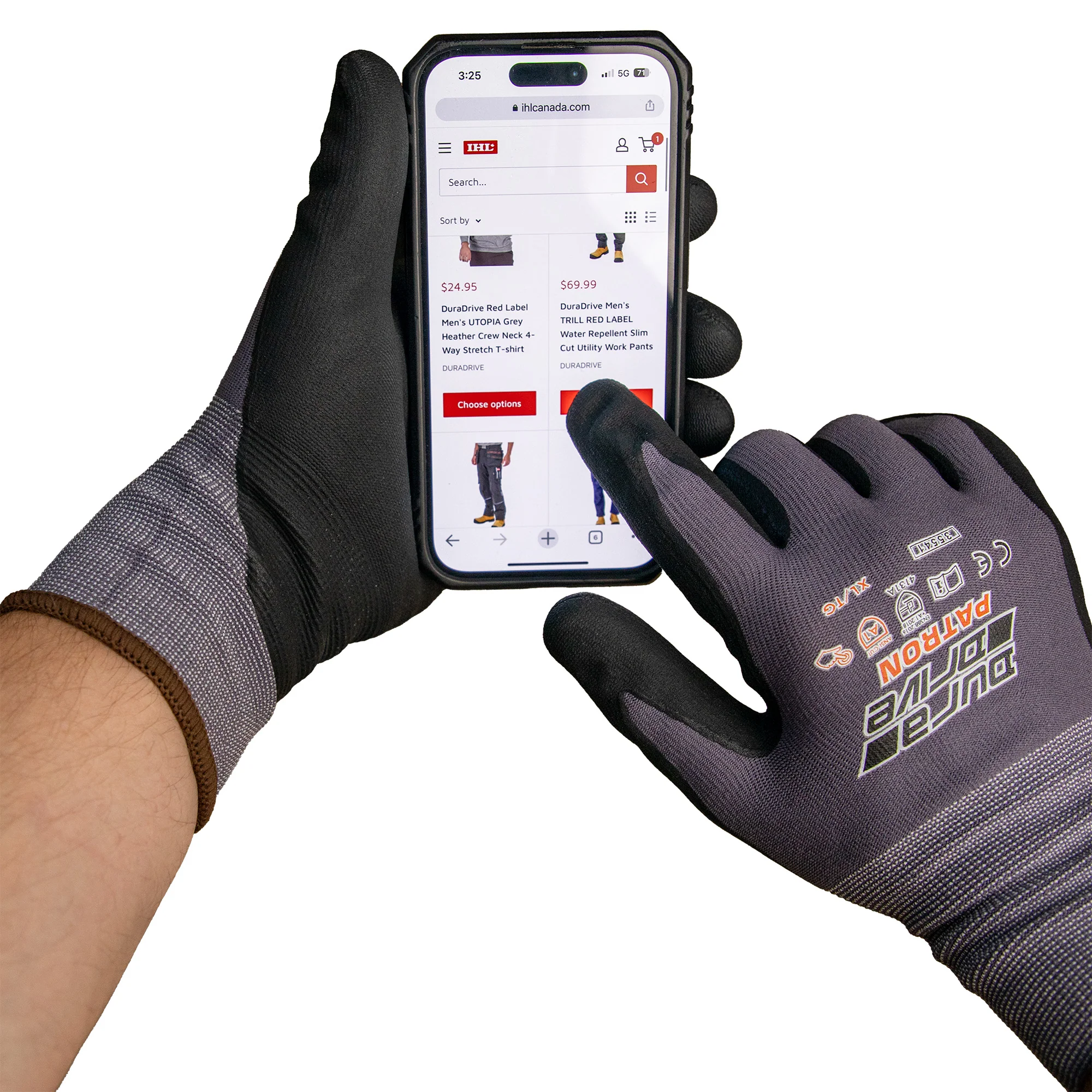 DuraDrive Patron Micro Foam Nitrile Coated Gloves-12Pr/Pck - Image 2