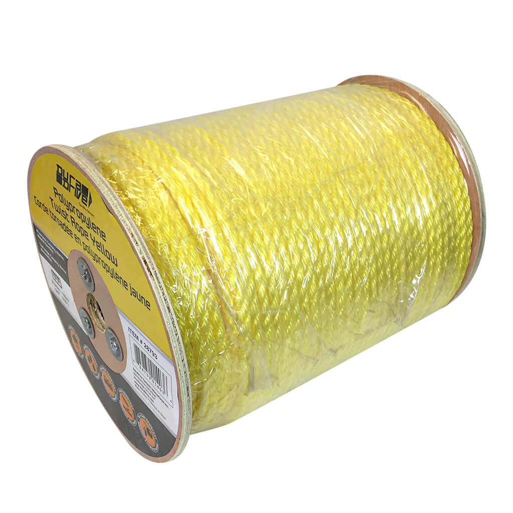 DuraDrive 3/16 in. x 2125 ft. Polypropylene 3-Strand Twist Yellow Rope - Image 6