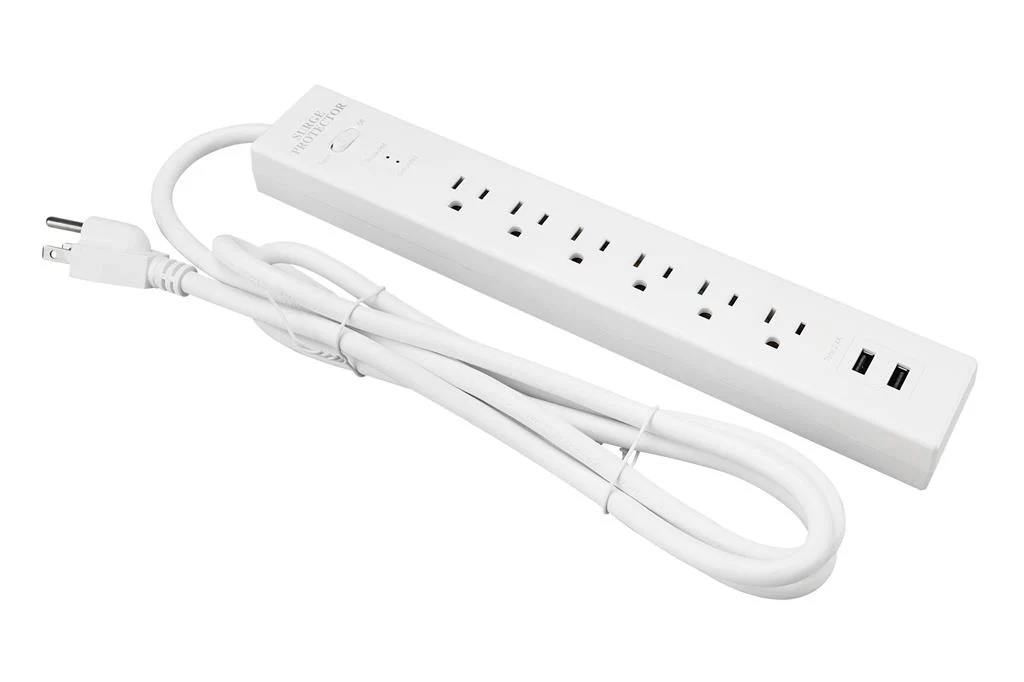 DuraDrive 6 ft 6 Outlets 270 Joules Surge Protection Power Bar with 2 USB Charging Port - Image 2