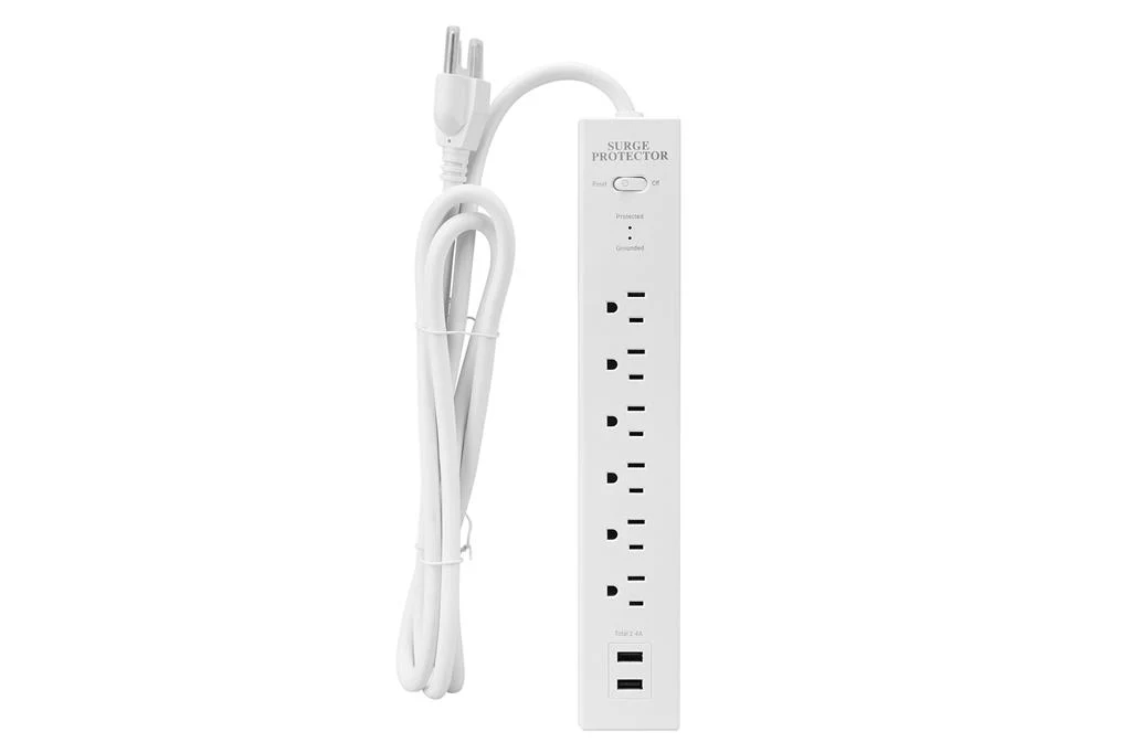 DuraDrive 6 ft 6 Outlets 270 Joules Surge Protection Power Bar with 2 USB Charging Port - Image 4