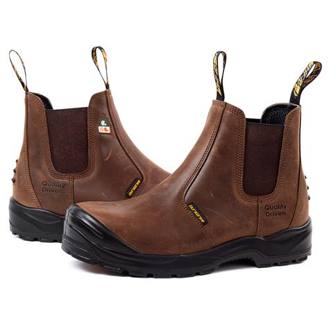 DuraDrive Pronto 6 in. Water Resistant Slip-On Work Boots, Brown - Image 3