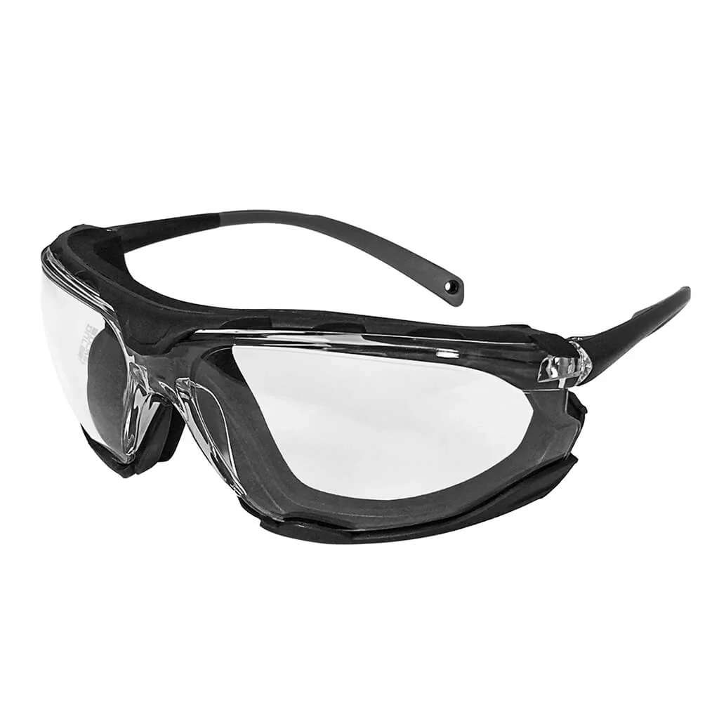 DuraDrive A07-28C Clear Lens Anti-Scratch Anti-Fog Safety Glasses with Removable Foam Gasket
