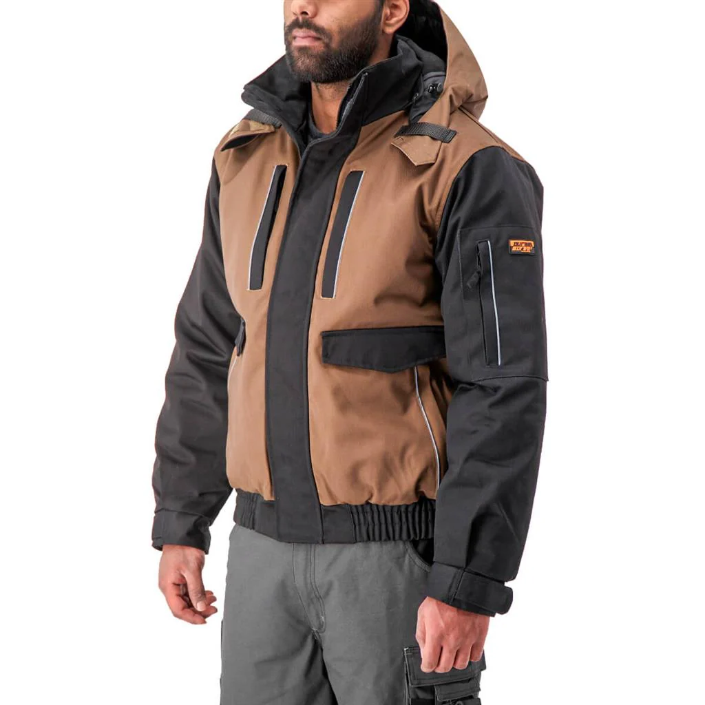 DuraDrive Tradesman Two Tone Hooded Jacket Timber-Black - Image 2