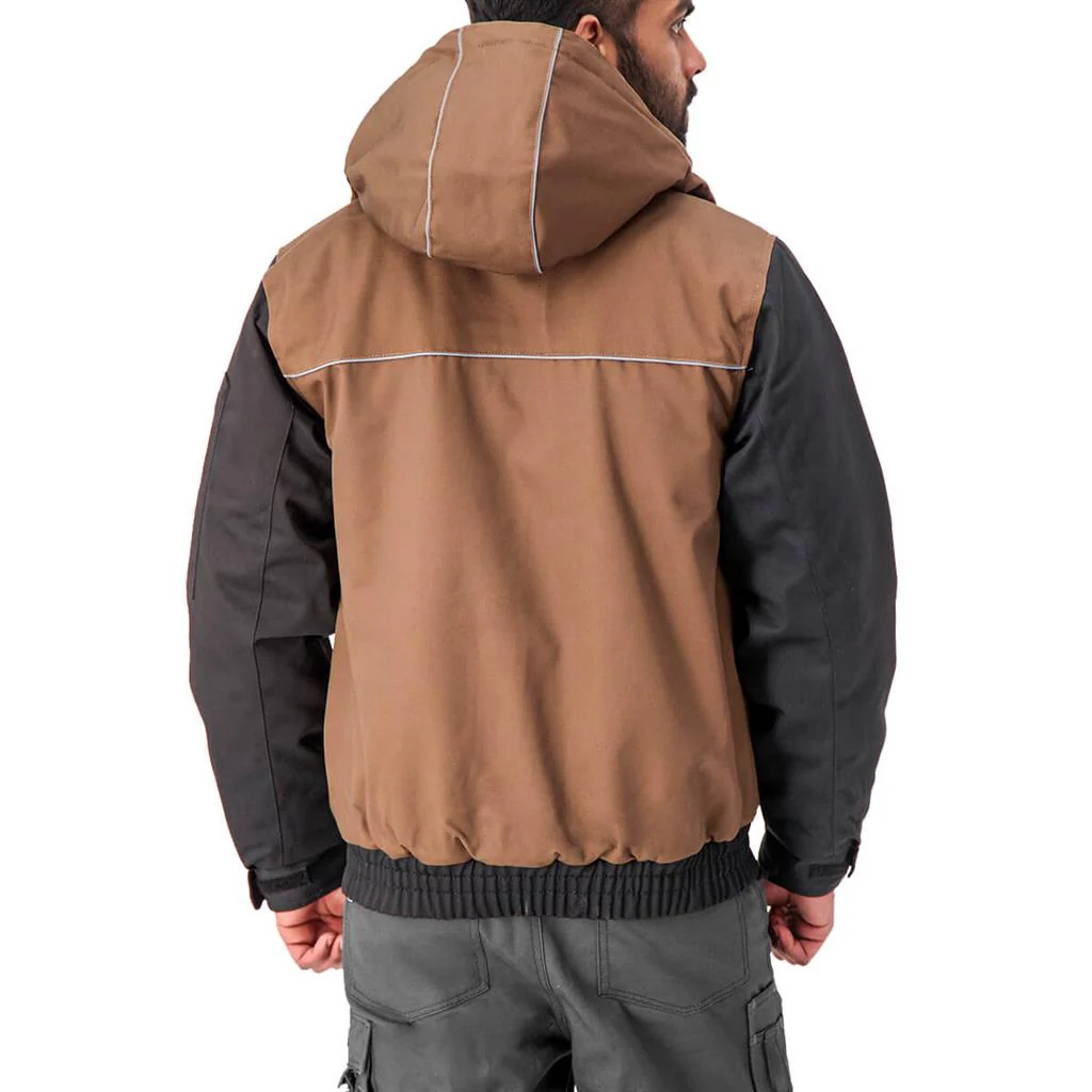 DuraDrive Tradesman Two Tone Hooded Jacket Timber-Black - Image 3