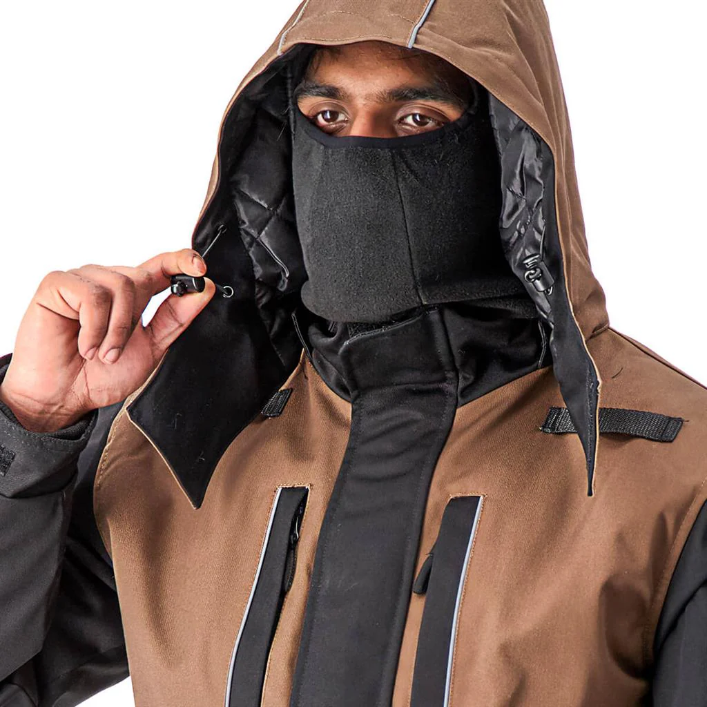 DuraDrive Tradesman Two Tone Hooded Jacket Timber-Black - Image 4