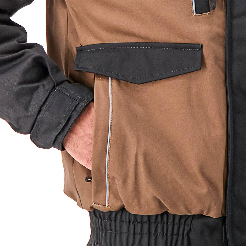 DuraDrive Tradesman Two Tone Hooded Jacket Timber-Black - Image 9