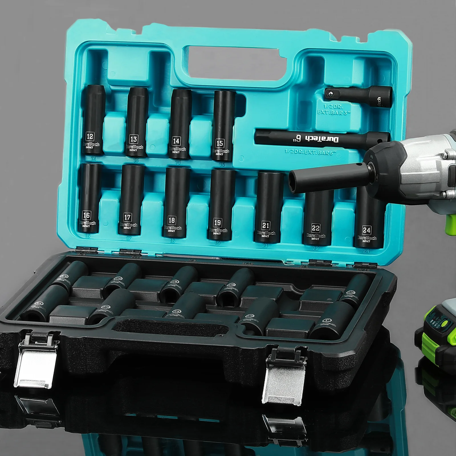 Duratech DTIMSS024 1/2in Deep Drive Impact Socket Set 24-PC - Image 5