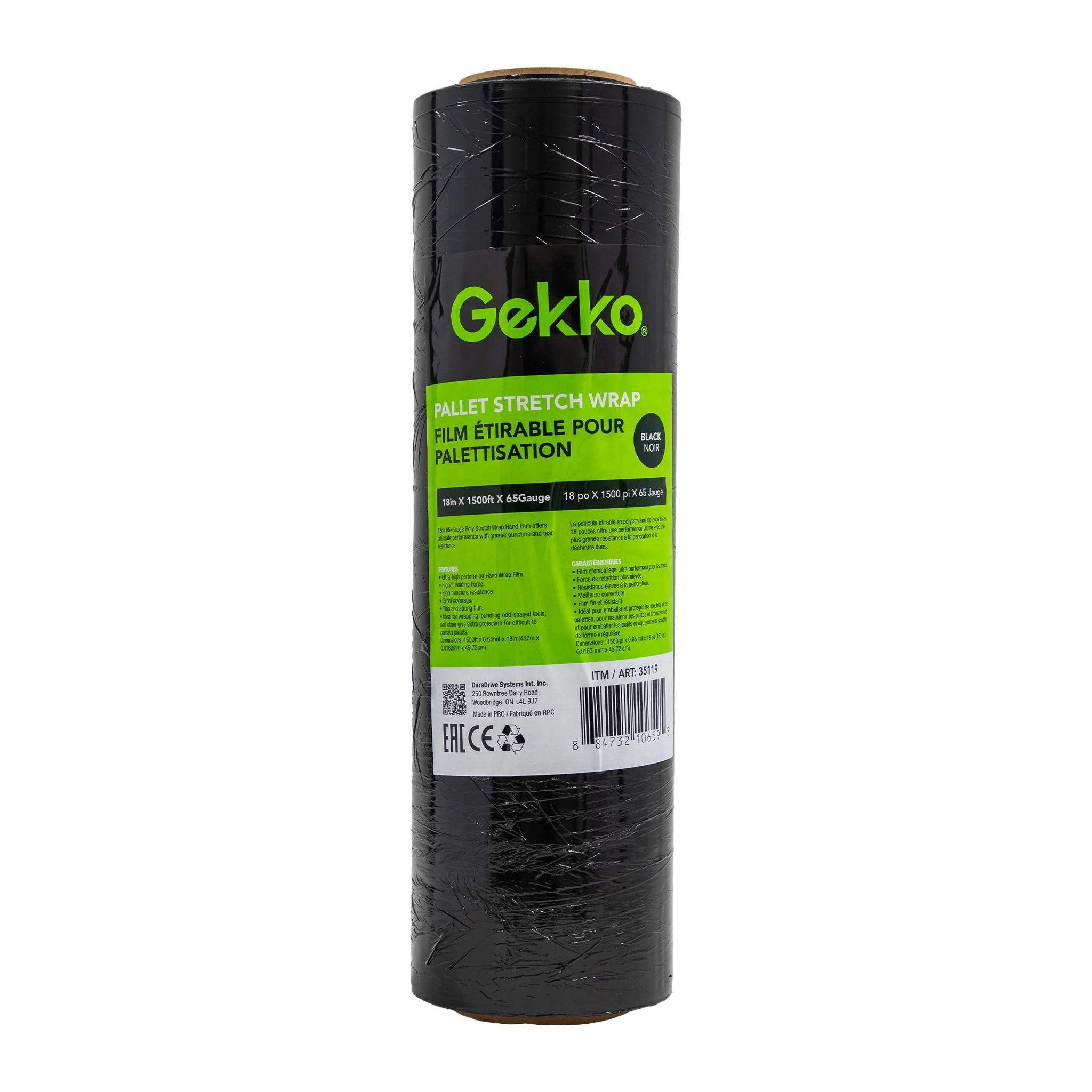 Gekko 18 in. x 1500 ft. Pallet Stretch Wrap Hand Film - Black - Image 4
