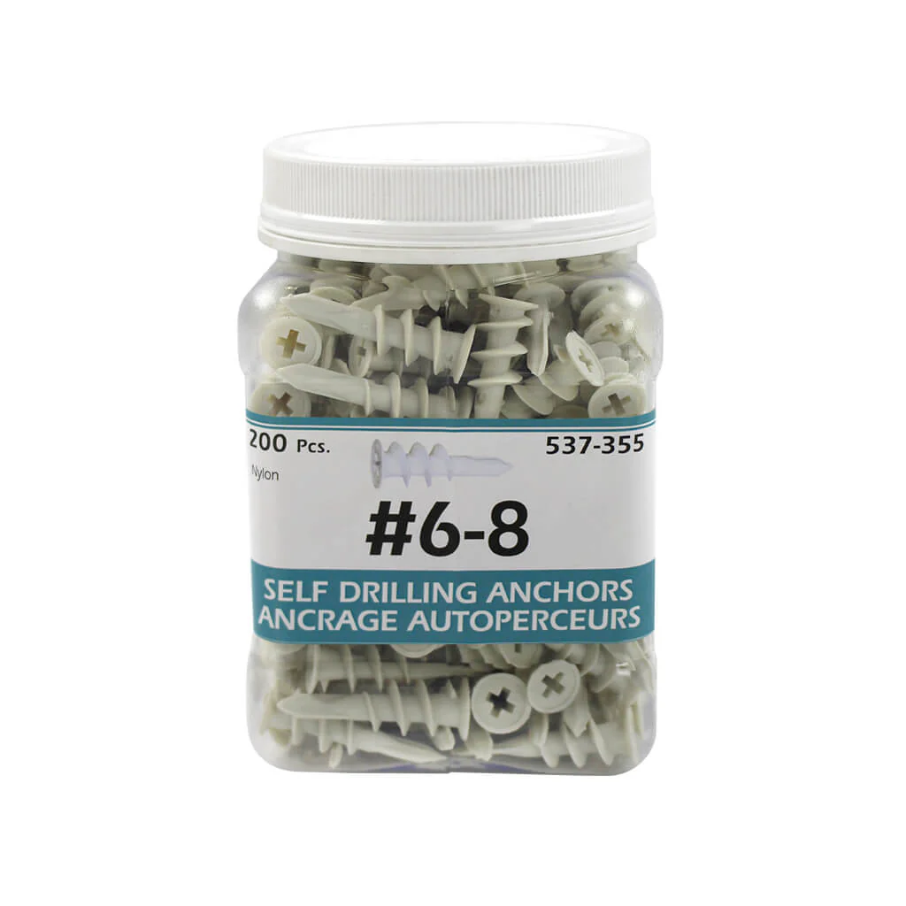 H Paulin #6-8 Nylon Self-Drilling Drywall Anchors (200-Jug)