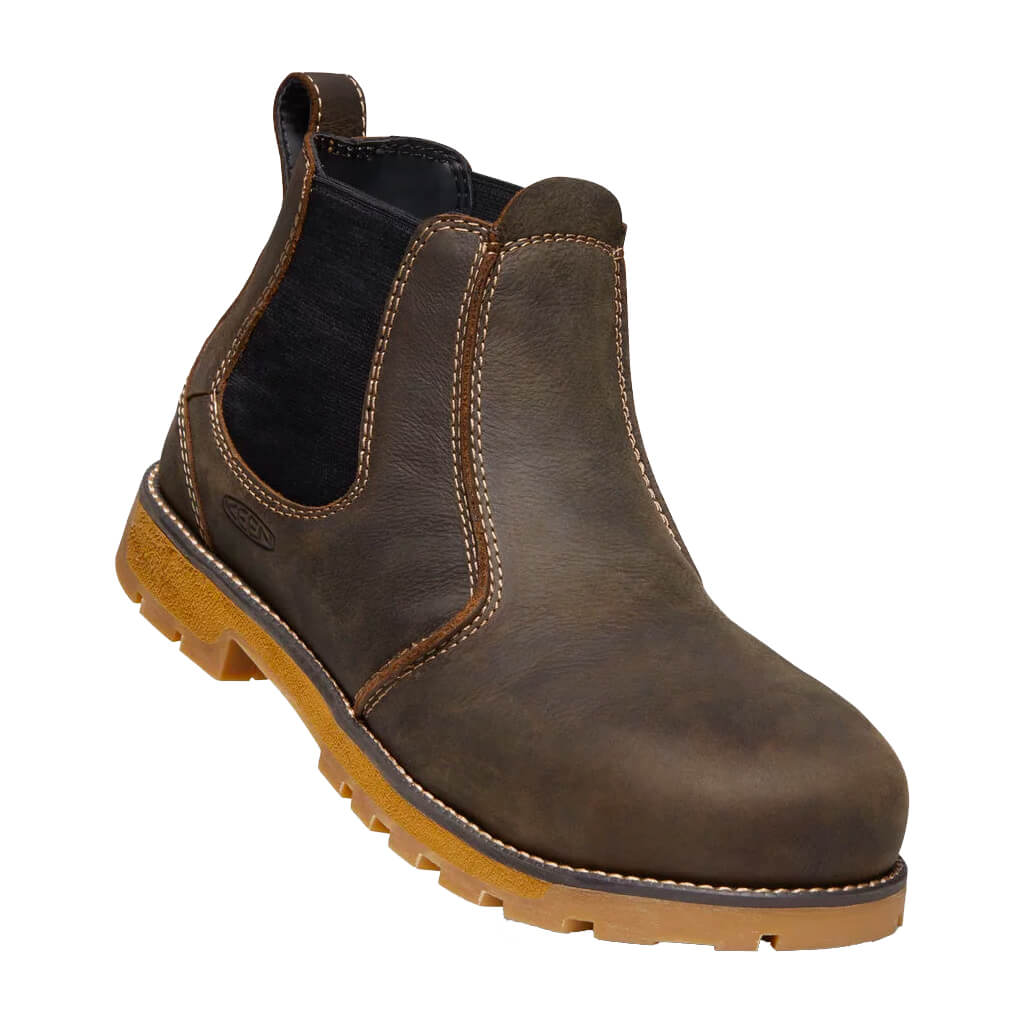 KEEN 1021337 Men's CSA 6 in. Cascade Brown Seattle Romeo Leather Aluminum Toe Slip-On Work Shoes - Image 2