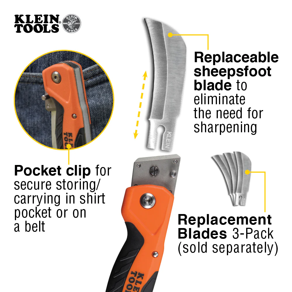 Klein 44218 Cable Skinning Utility Knife w/Replaceable Blade - Image 11