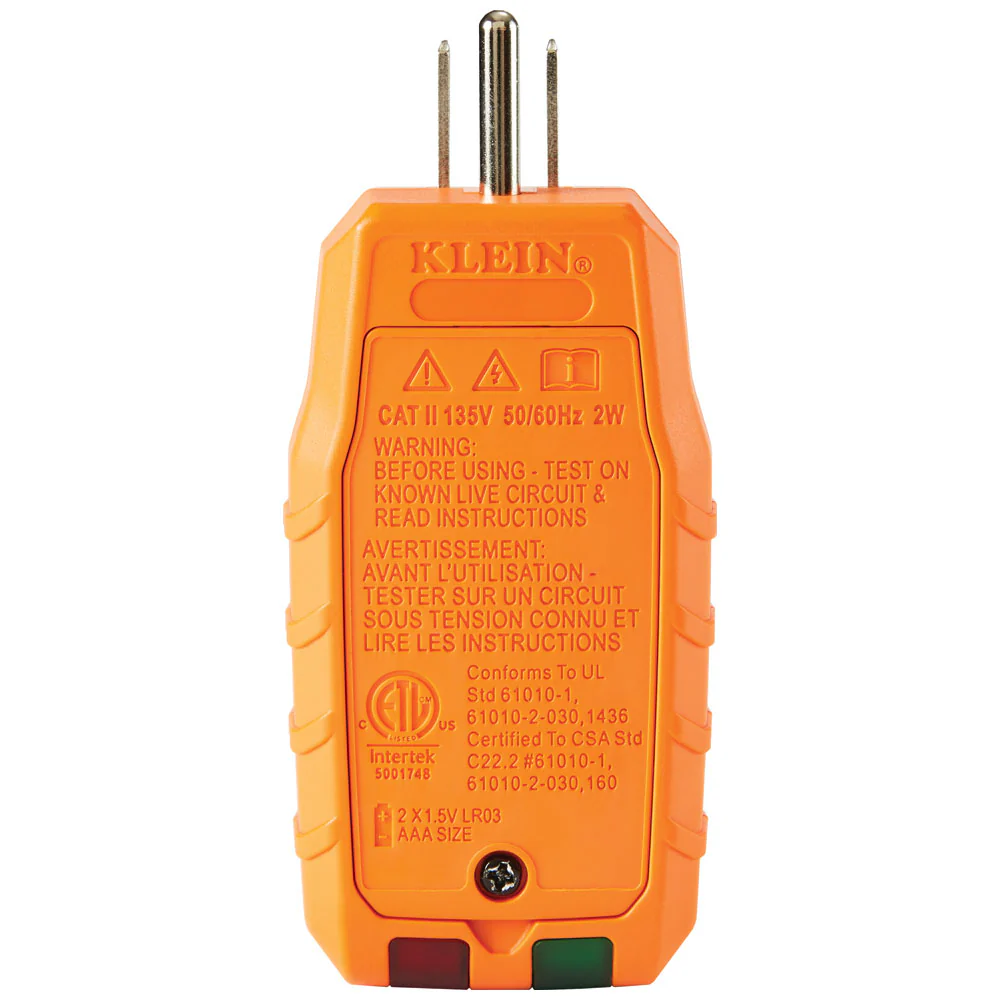 Klein RT250 GFCI Receptacle Tester With LCD - Image 3
