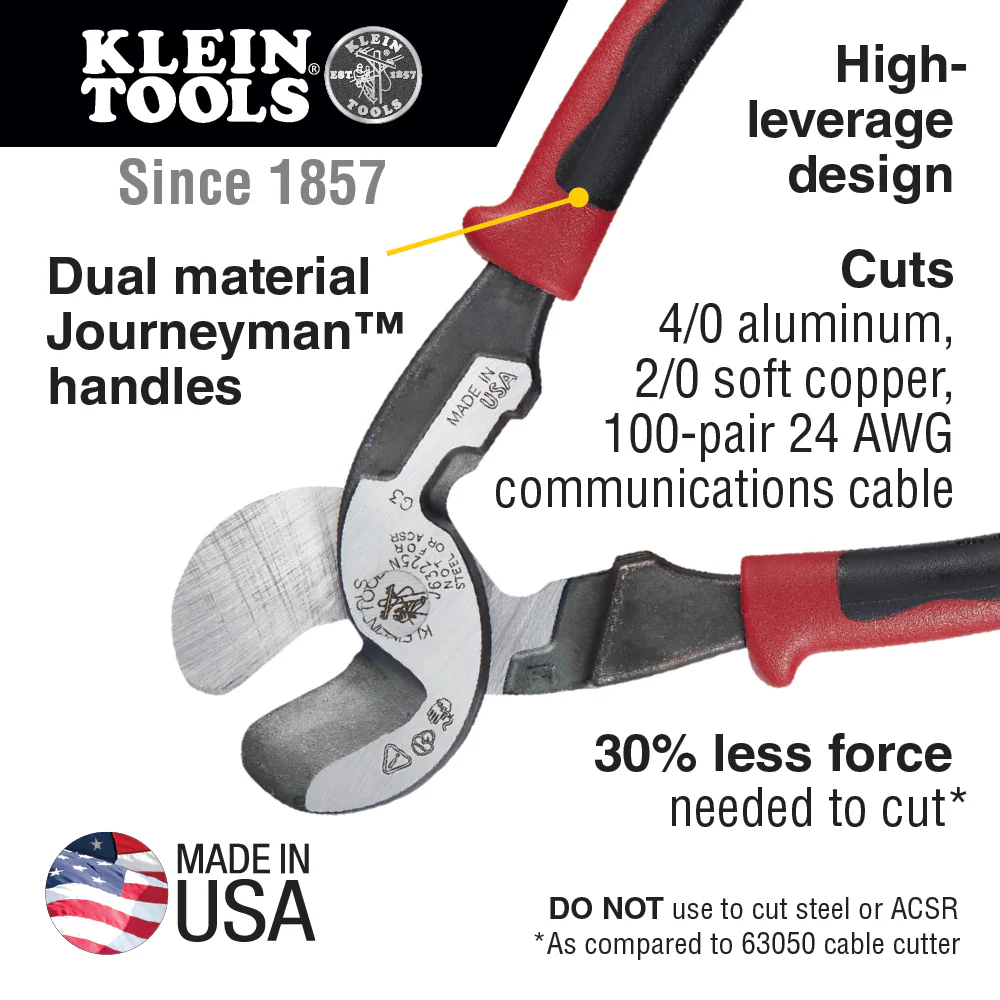 Klein J63225N Journeyman High Lev Cable Cutter w/Stripping - Image 10