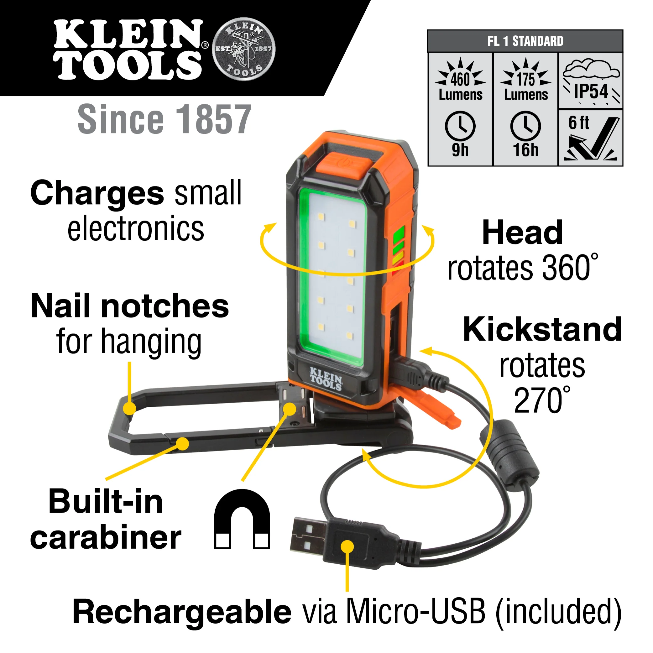 Klein 56403 Rechargeable Personal Work Light - Image 12