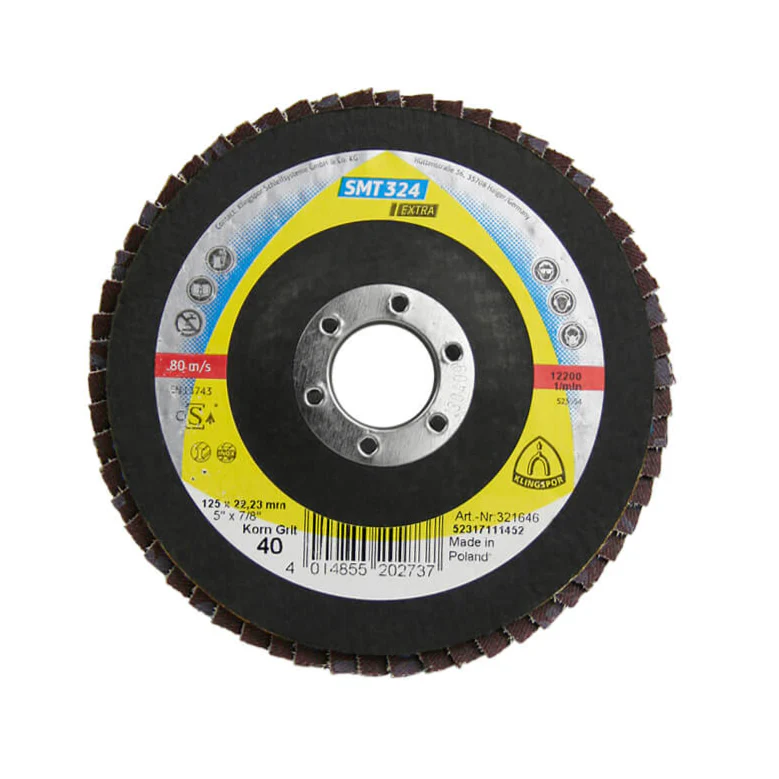 KLINGSPOR 321646 SMT 324 Extra 5 in. x 7/8 in. x 40 Grit Flat Abrasive Mop Disc For Stainless Steel And Steel