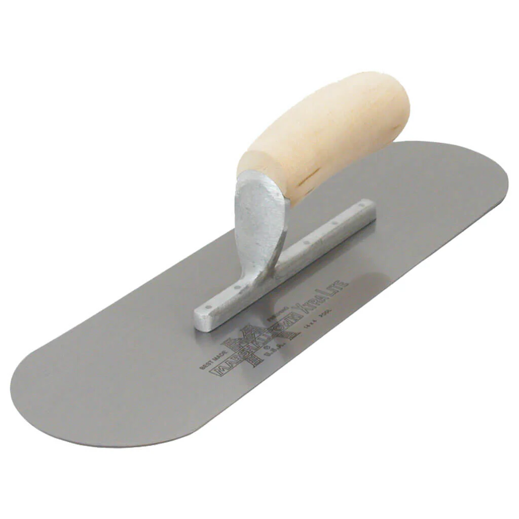 MARSHALLTOWN 13111 13 in. x 3-1/2 in. Curved Carbon Steel Pool Trowel - Image 4