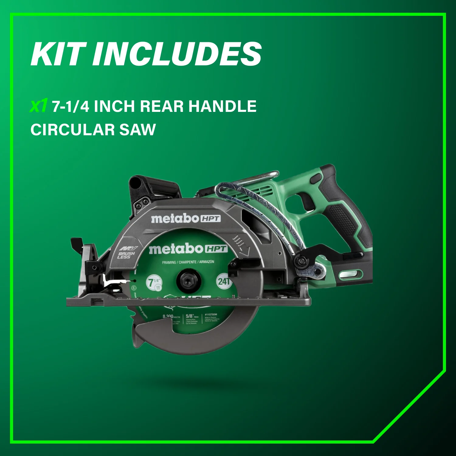 Metabo HPT C3607DWAM 36V MV Rear Handle Circular Saw 7-1/4 Inches (Tool Only) - Image 4