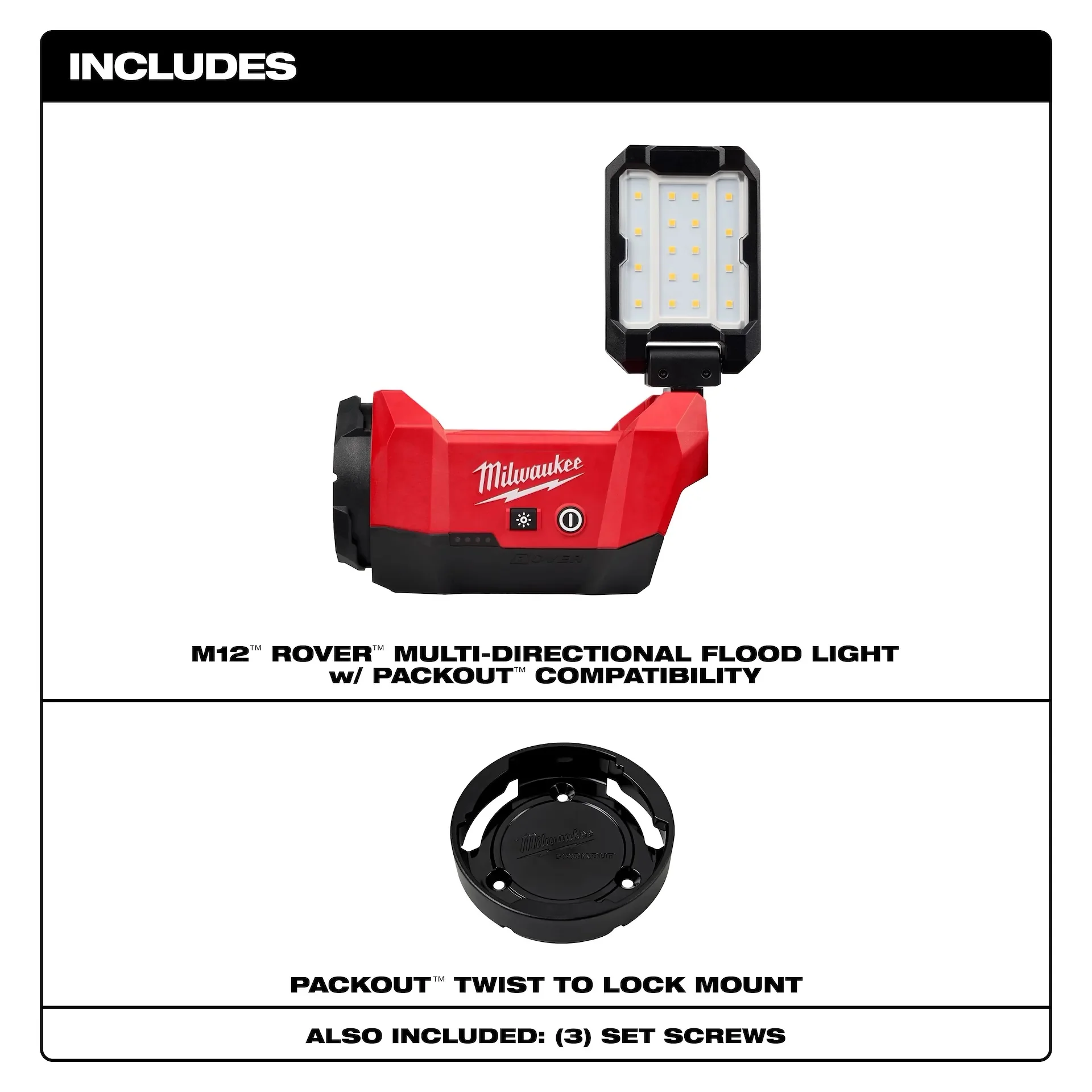 Milwaukee 2350-20 M12 Packout Flood Light Bare (1200 Lumens) - Image 2