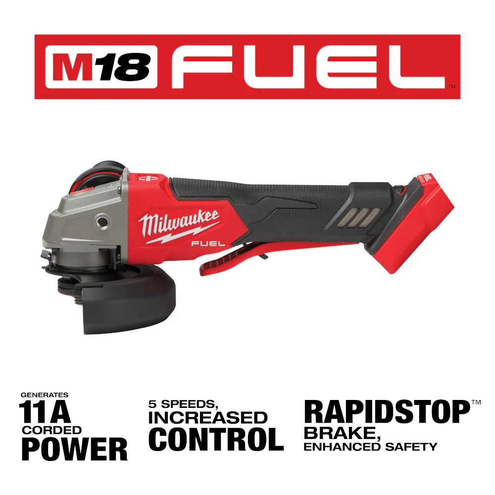 MILWAUKEE 2888-20 M18 FUEL VS, BRAKING GRINDER, PADDLE BARE 5 Inches - Image 2